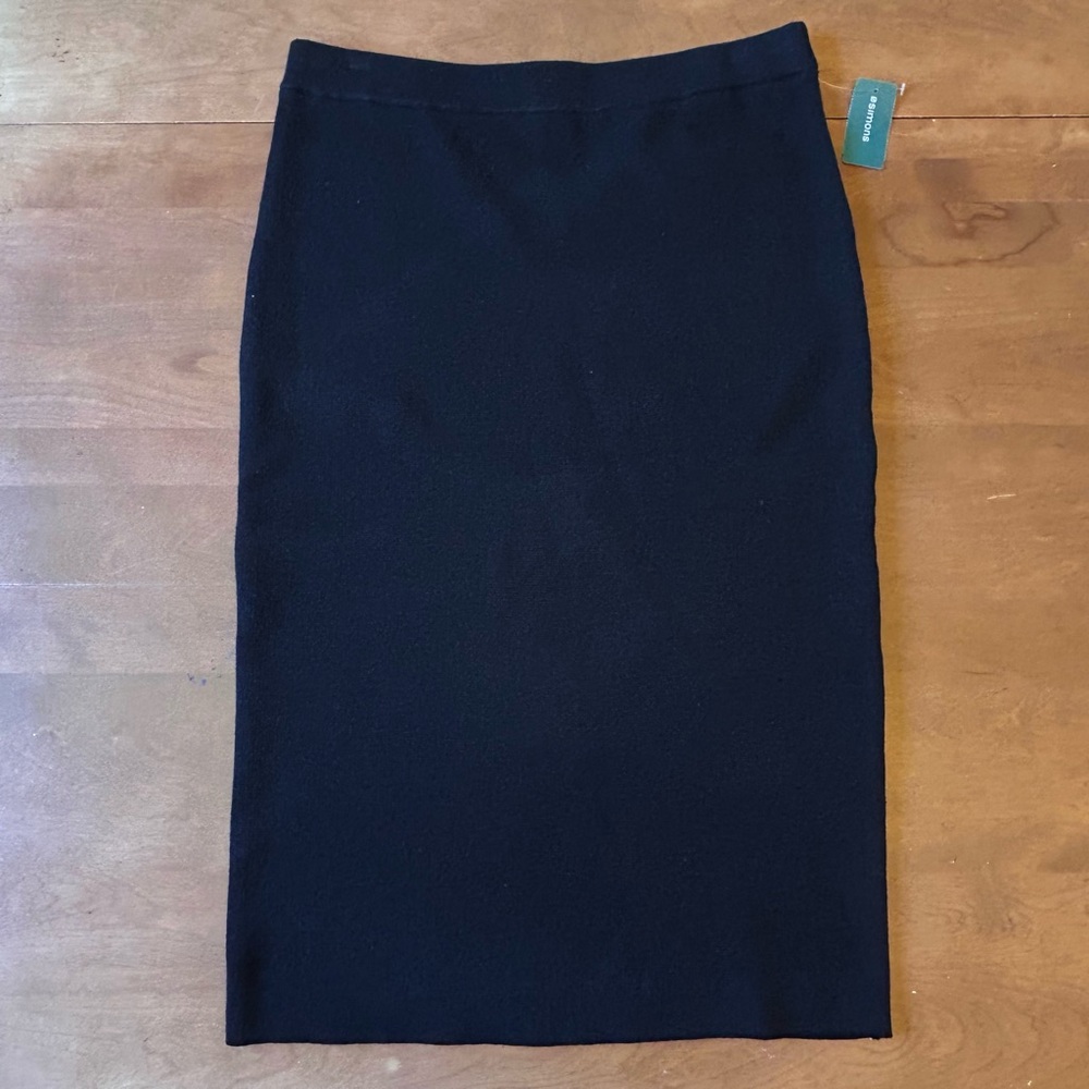 Icone Thick Knit Stretch Midi Skirt Black - Picture 4 of 8